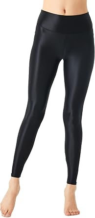 Women Glossy Oil Tummy Control Workout Leggings Swim Athletic Yoga Ultra-thin Tights Pants