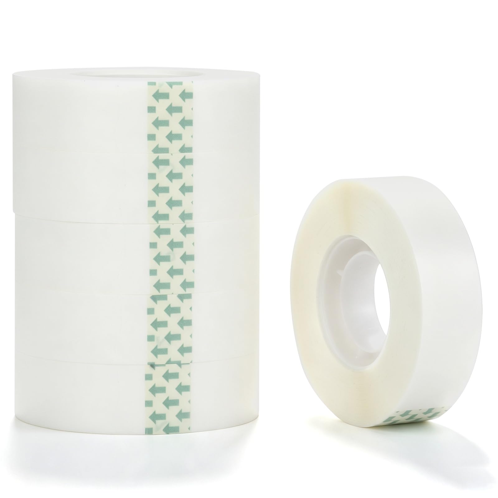 BOMEI PACK 6 Rolls Invisible Matte Tape Refill, 53μm Thick 18mm×45m Sticky Repair Tape for Documents, Gift Wrapping, Labelling, Home School Office