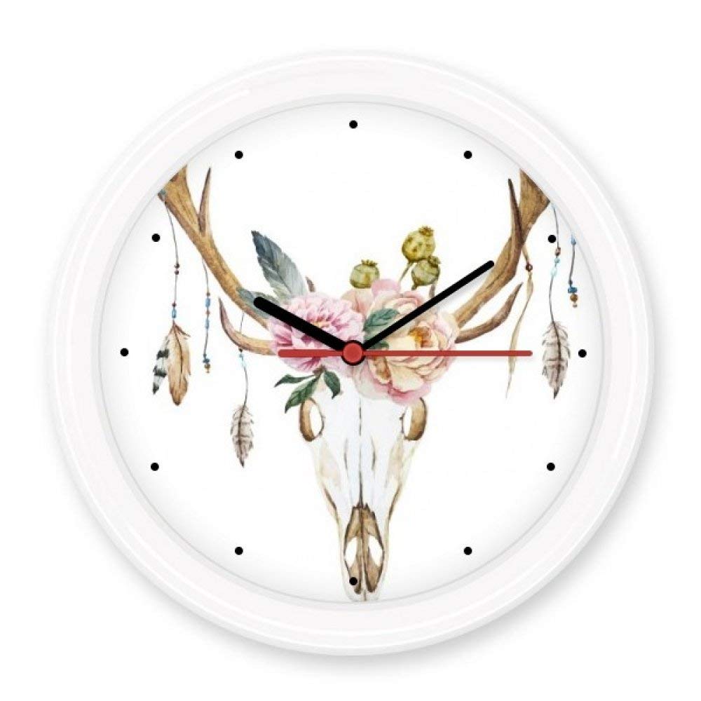 Horloge murale ronde tête de cerf silencieuse pour instaurer le calme dans votre salon