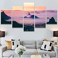 SIGNWIN 5 Panel Canvas Wall Art Colors of The Sky for Home Decorations Ready to Hang - 60
