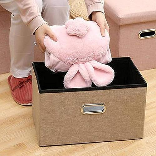 Repose-Pieds Ottoman Pliable Gris Clair et Banc de Rangement Peu Encombrant