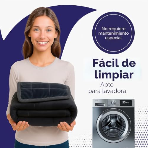 Miniatura 6 de Comfeur Manta Con Peso 150 X 210 Cm, 7 Kg, Manta Terapéutica Y Manta Pesada Para Dormir, Edredón Para Dormir Profundo Y Mejor Descanso, Manta Pesada De 100 Oeko-Tex
