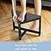 Corner Shower Stool for Shaving Legs - Black Small Bamboo Foot Rest Inside Shower 12
