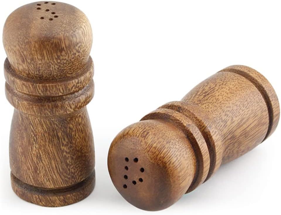 Dycica Acacia Wood Salt & Pepper Shakers, 4 inch Tall