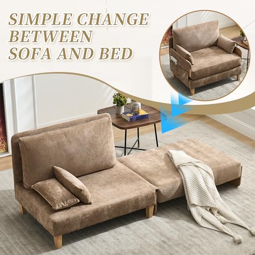 Sillón 3 en 1 Convertible Chenille Beige miniatura 4