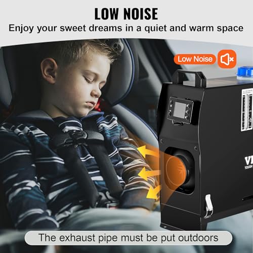 Image of VEVOR Diesel Air Heater, 12V 8KW All-in-One Diesel Heater, Diesel Parking Heater with Remote Control and Muffler for Car, Vans, Truck, RV, Boats, Trailer, Motorhome and Caravan