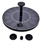 MAX HERO Solar Powered Bird Bath Fountain Pump1.4W Solar Panel Water Floating Pump Kit, 4 Kinds Spay Heads for Pond, Pool and Garden Decoration