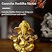 OTKARXUS Hindu Gold Lord Ganesha Statues,1PC Mini Indian Elephant God Statue Resin Sculpture,Ganesh Figurine Handmade Elephant Ornaments Decoration for Home Office Car