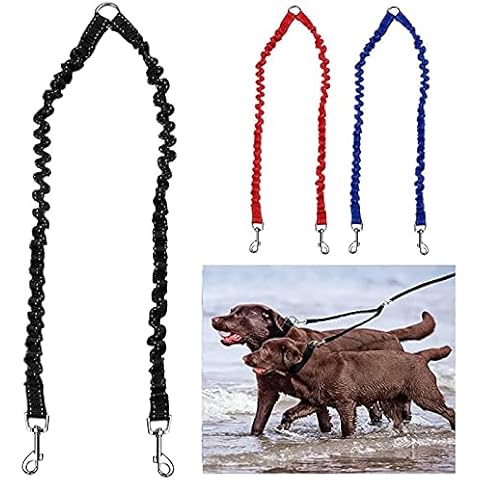 Bungee Double Dog Lead No Tangle Two 2 Dog Leash Coupler Cover