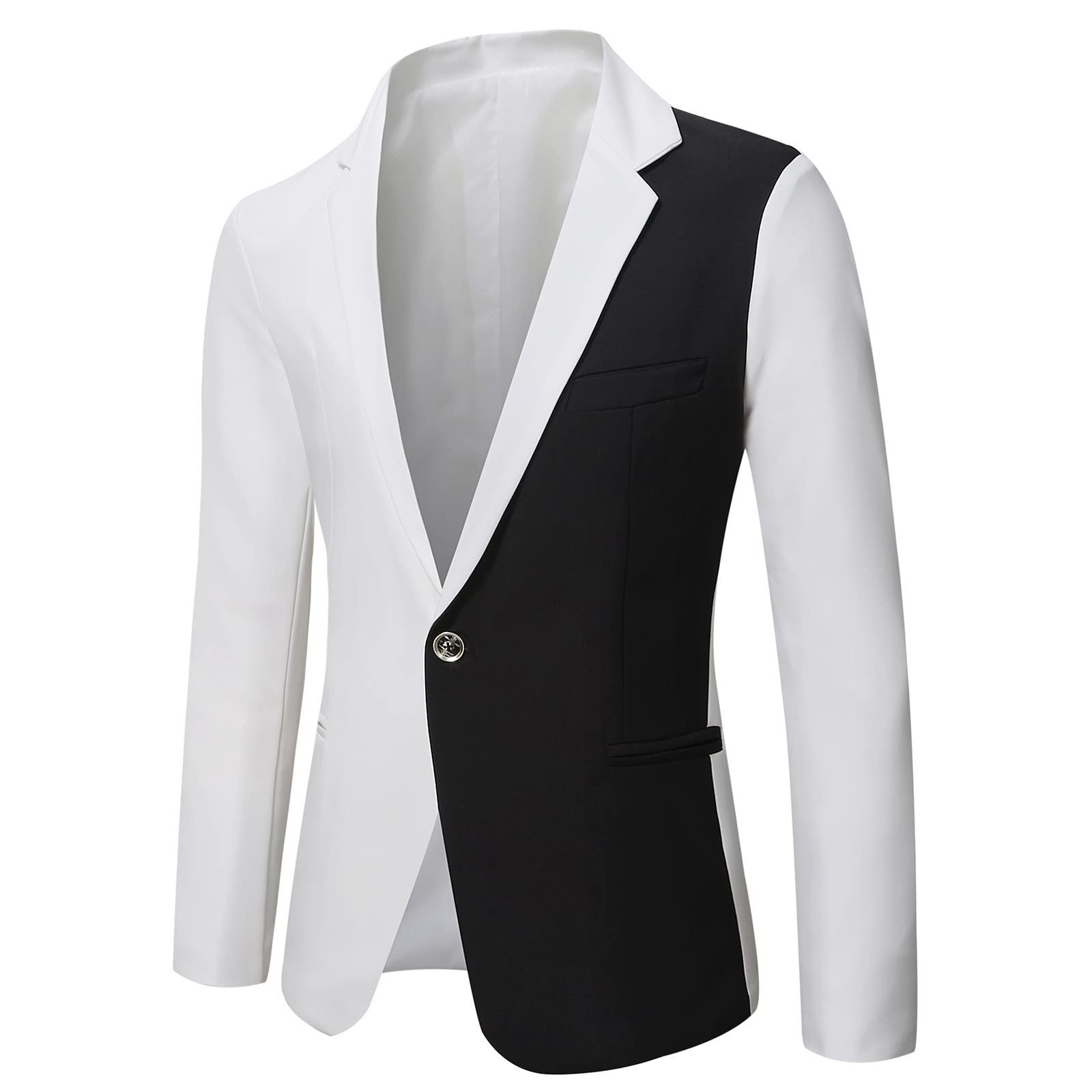 Americana Hombre Casual, Chaqueta de Traje Informal para Hombre con diseño Estampado y Solapa de Hebilla en un Pecho Elegante