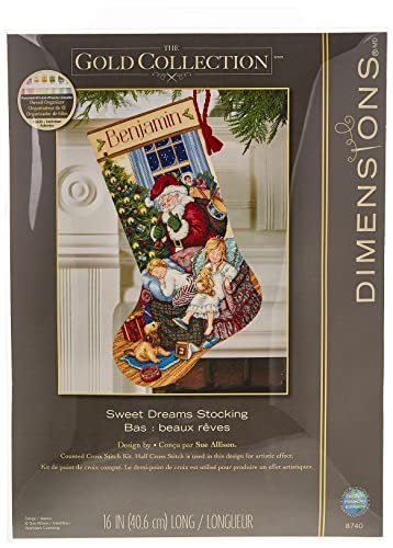 DIMENSIONS Gold Collection Sweet Dreams Stocking Counted Cross Stitch K-16 Long Ivory