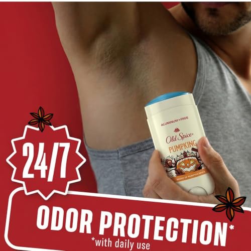 Image of Old Spice Aluminum Free Deodorant for Men, Fallidudes Limited Edition, 24 /7 Frightful Freshness and Odor Protection, PumpKing Pumpkin Spice Scent, 3.0 oz