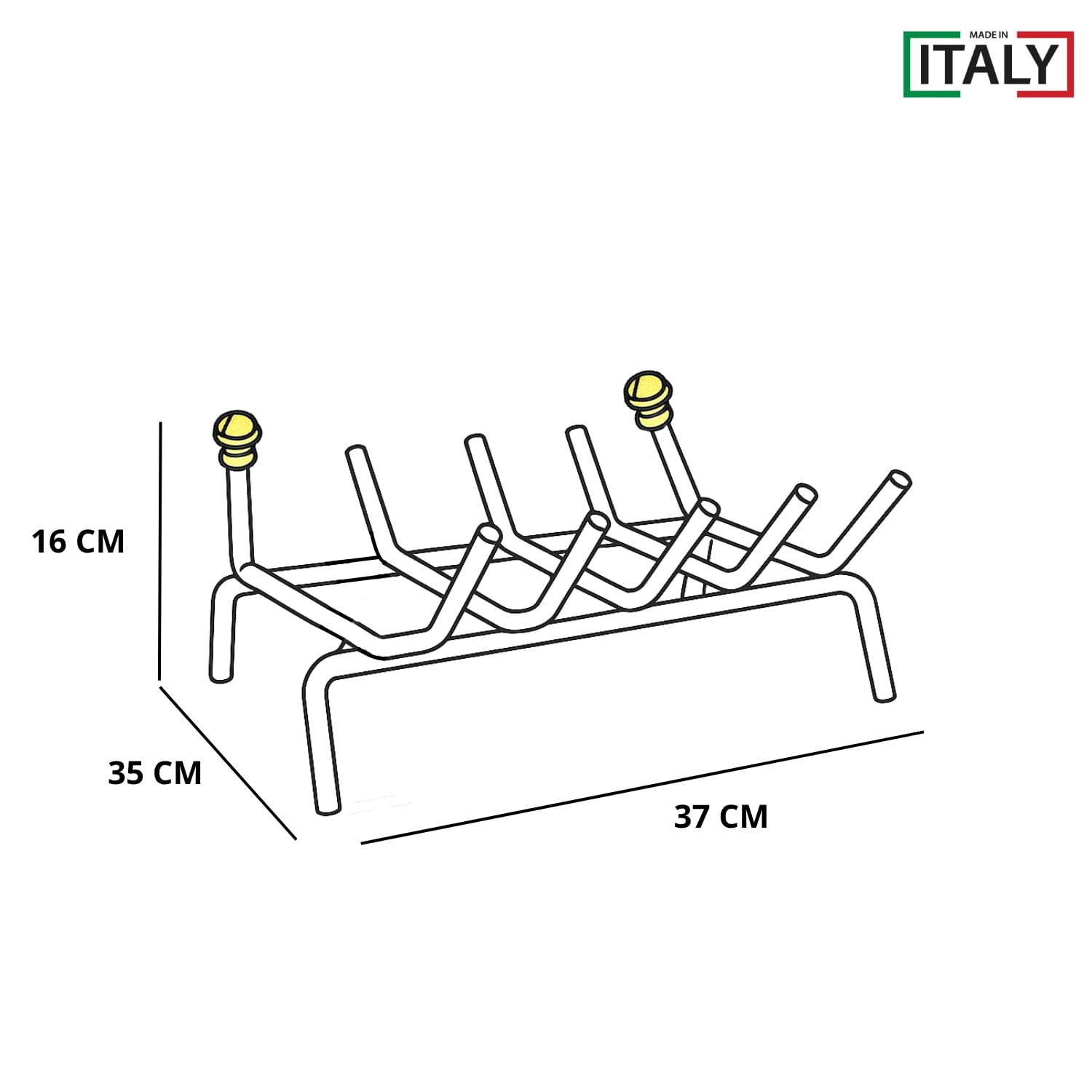 MOHOME Brucialegna per Camino in Ferro Nero Made in Italy 5 Barre Griglia 37x35x16 cm Resistente Braciere per Camino Poggia Legna Piedi Rialzati Portalegna per Caminetti Accessori Attrezzi Camino