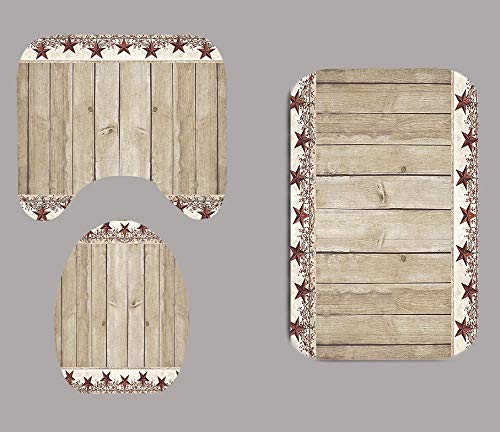 OLEBETY Duschvorhang-Set Mit Waldtieren – 4-teilig, Wasserdicht, 183 X 183 Cm – Inkl. Teppiche & Haken