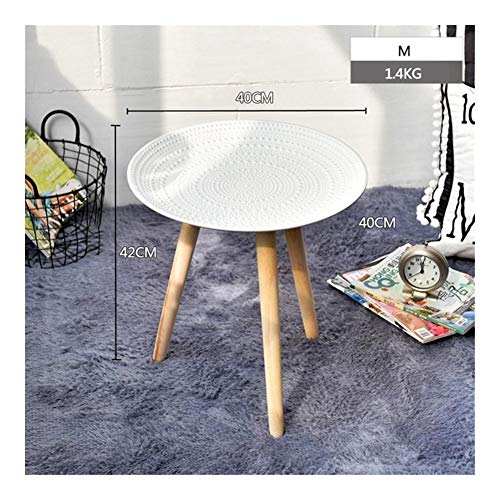 AntiGnor Creative Round Nordic Wood Coffee Table Storage Tea Fruit Sna