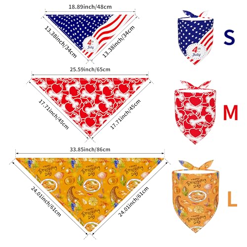 10PCS/Pack Holiday Dog Bandanas Easter 4th of July Birthday Halloween Christmas Thanksgiving New YearTriangle Scarf Festival for XS Small Doggy Puppy Cats Costume - Image 3