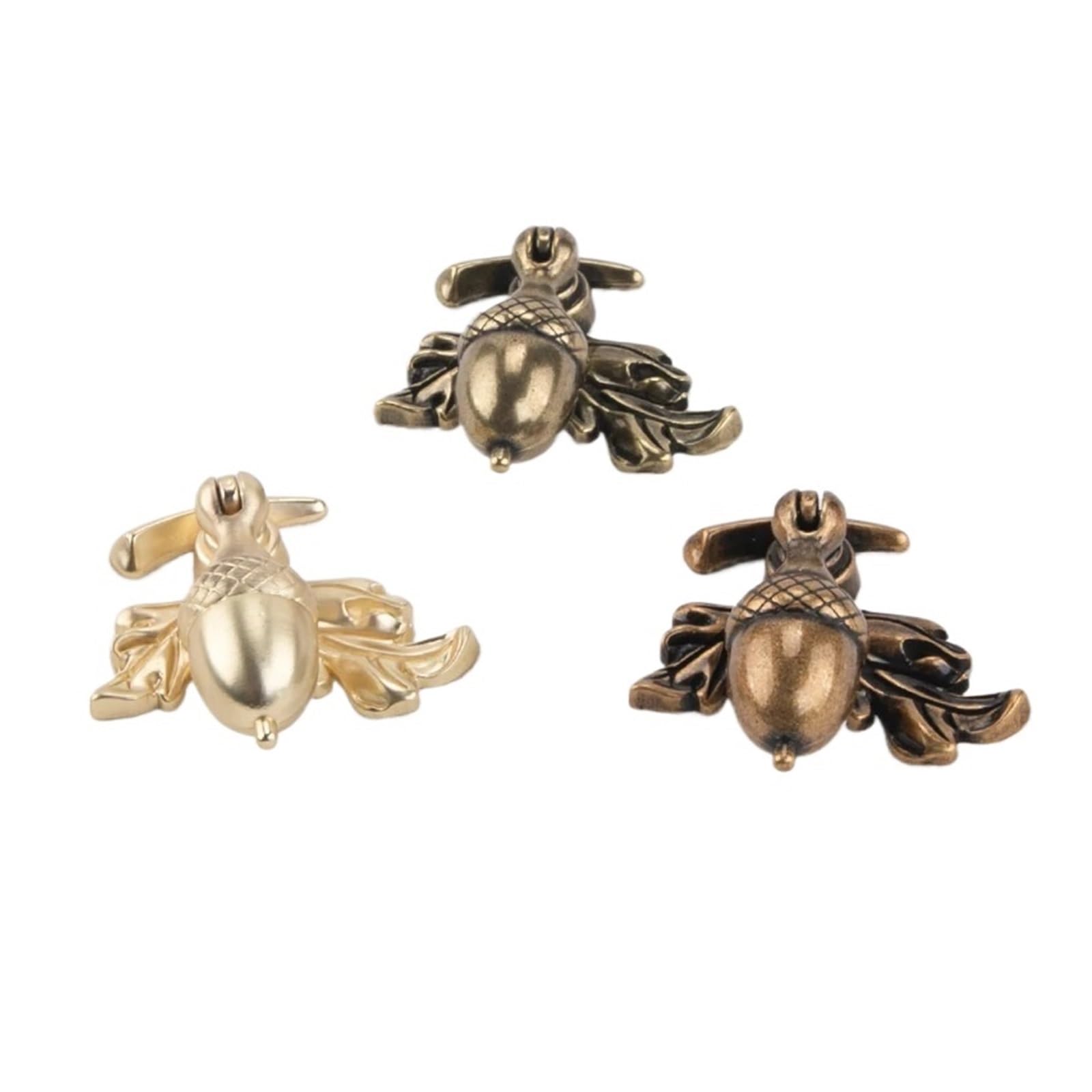 Yonmledo Bronze Brass Vintage Drawer Handles 2Pcs Classical Acorn Handle Drawer Zinc Alloy Knob Kitchen Cabinet Bee Handle(Bronze)