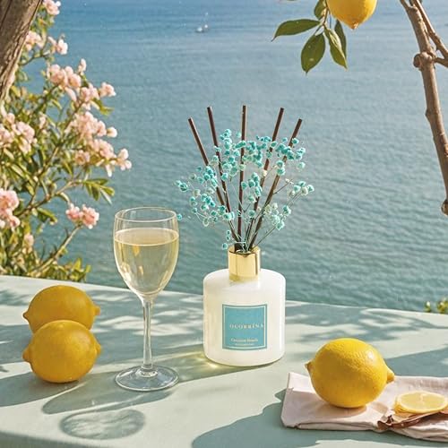 Image of COCORRINA Reed Diffuser - Coconut Beach 6.7 fl oz Reed Diffuser with Sticks, Home Bedrrom Bathroom Shelf Decor
