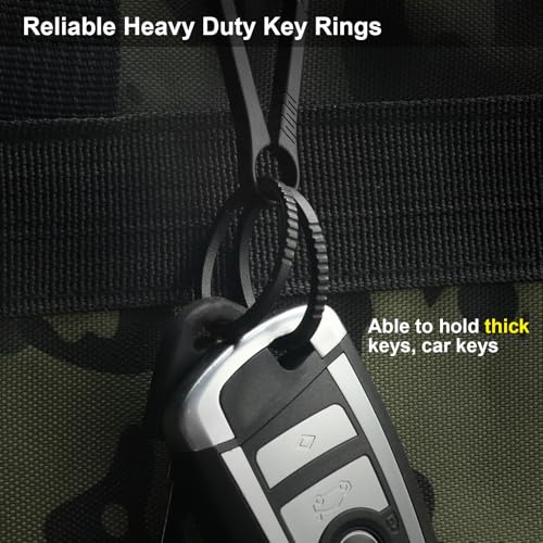 Image of Titanium Key Rings Heavy Duty Side Push Easy Open Split Keychain Rings | No Nail Damage, Ultra Lightweight Dog Tag Ring, Bulk Keyrings for Car Keys, Hypoallergenic, Never Rusty, EDC Gift for Men