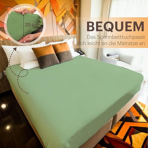 NatureMark Jersey Spannbettlaken, Spannbetttuch 100% Baumwolle in vielen Größen und Farben MARKENQUALITÄT ÖKOTEX Standard 100… – Ansicht 5