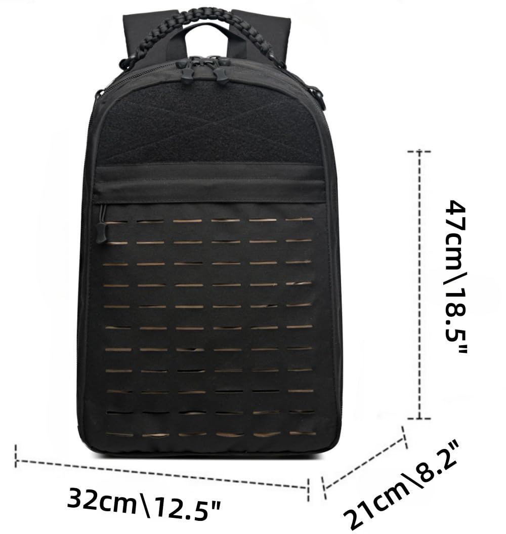 ORILOOSEN Tactical Assault Backpack?Heavy duty zipper?Travel Laptop Backpacks?Hiking Backpack military backpack, Rucksack. (Black)