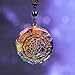 ZYAO Sri Yantra Colgante Collar Orgonita 7 Chakra Cristal Colgante Energía de...