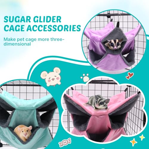image for LYART Sugar Glider Pouch Hammock Bed Bedding, Sugar Glider Cage Access