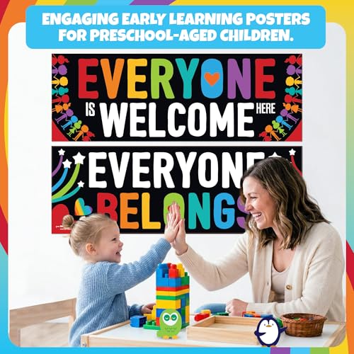 Image of Sproutbrite 2 Pack 13.5 inch x 39 inch Welcome Posters for Classroom