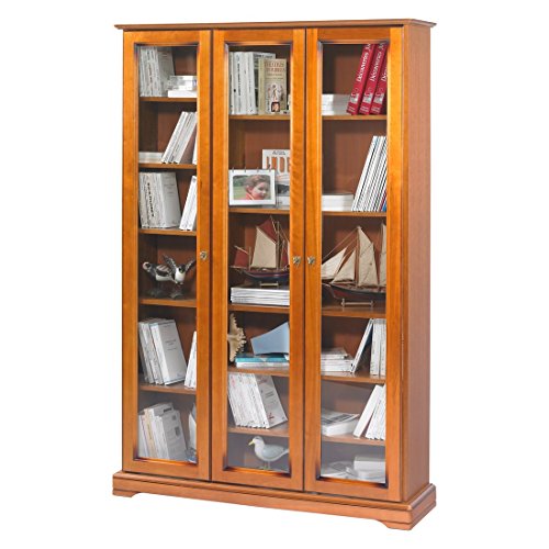 ACTUAL DIFFUSION 7301V Alsace Bibliothèque avec 3 Portes Bois 33 x 119,6 x 182,2 cm