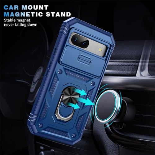 Coque Google Pixel 8A rigide avec support bleu PASNEW protecteur photo - 3