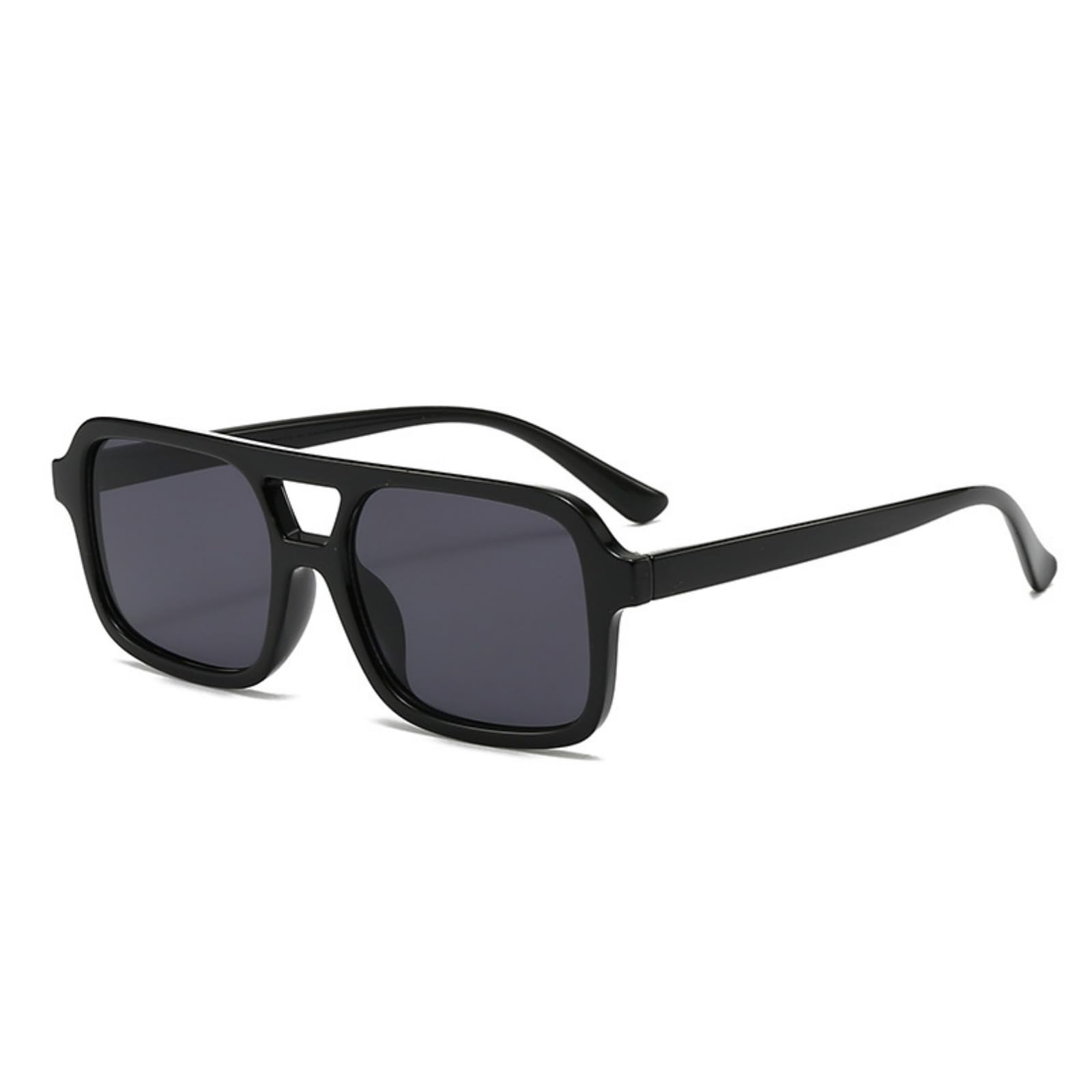 Square Sunglasses for Men Women Double Beam PC Frame Sun Glasses UV Protection E1272-image-37