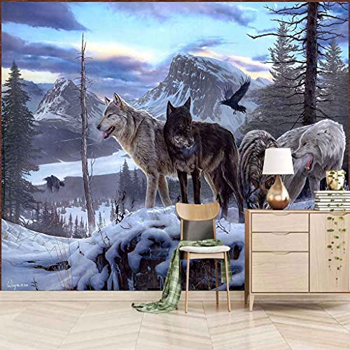 Papier Peint Loup Auto-adhésif 3D Impression HD Grand Format - 2