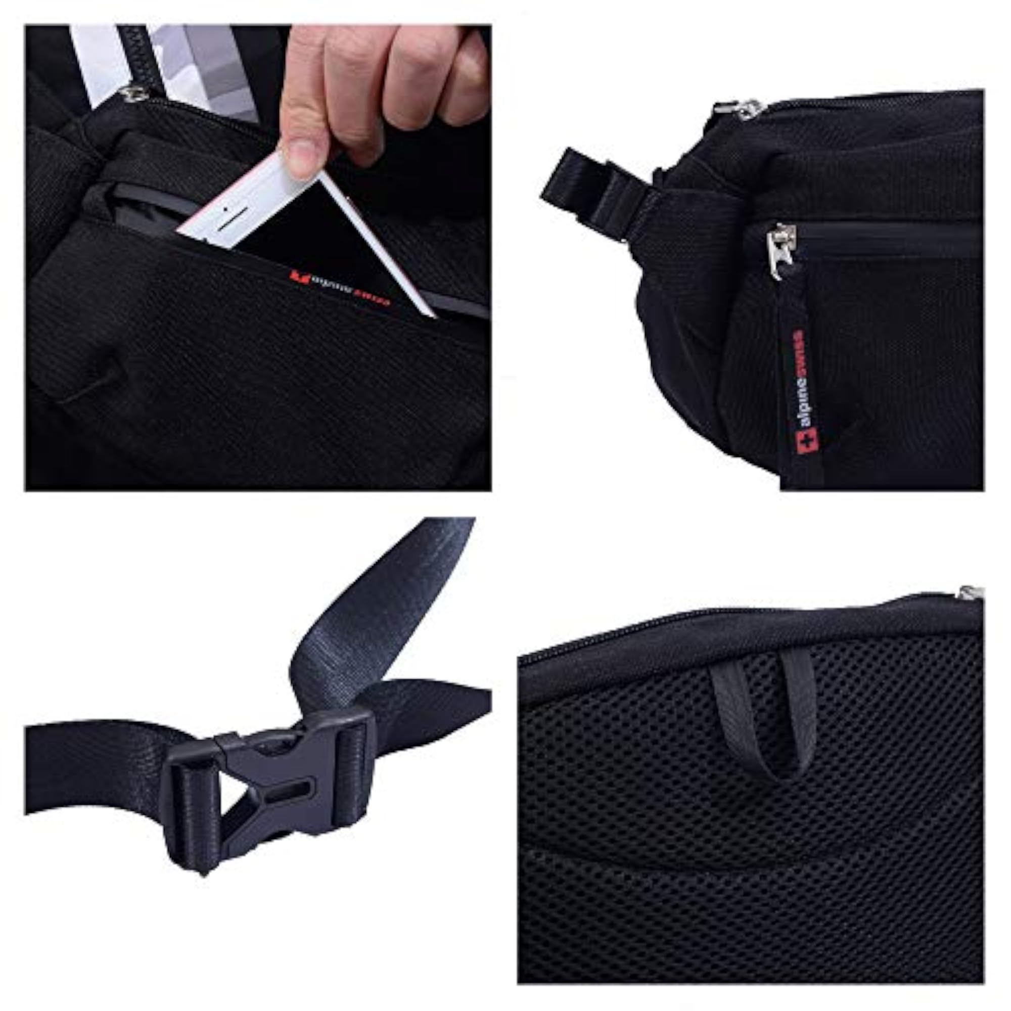 Fanny Pack Adjustable Waist Bag, Black