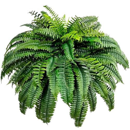 ZestNova Artificial Boston Ferns for Outdoors & Indoors, 38' Large Fake Ferns with 88 Fronds, Looks...