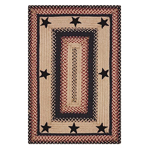 Homespice Gloucester Jute Braided Rug 20X30In Rect Black-Tan-Red Natural Jute Rug. Uses- Indoor Entryway Rug, Kitchen Rug, Bedroom Doorway Reversible, Rustic, Country, Primitive, Farmhouse Decor #TOP5