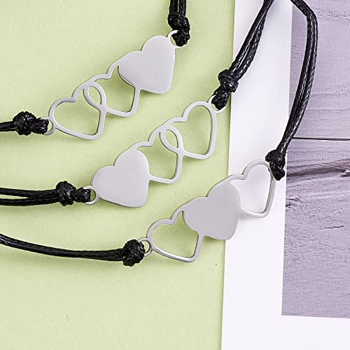 Image of Ornaland 2 /3 /4 /5 Pcs Friendship Bracelet Best Friend Bracelets Bff Matching Heart Bracelet Braided Bracelet Best Friend Friendship Gifts for Women Friends Girls Teen