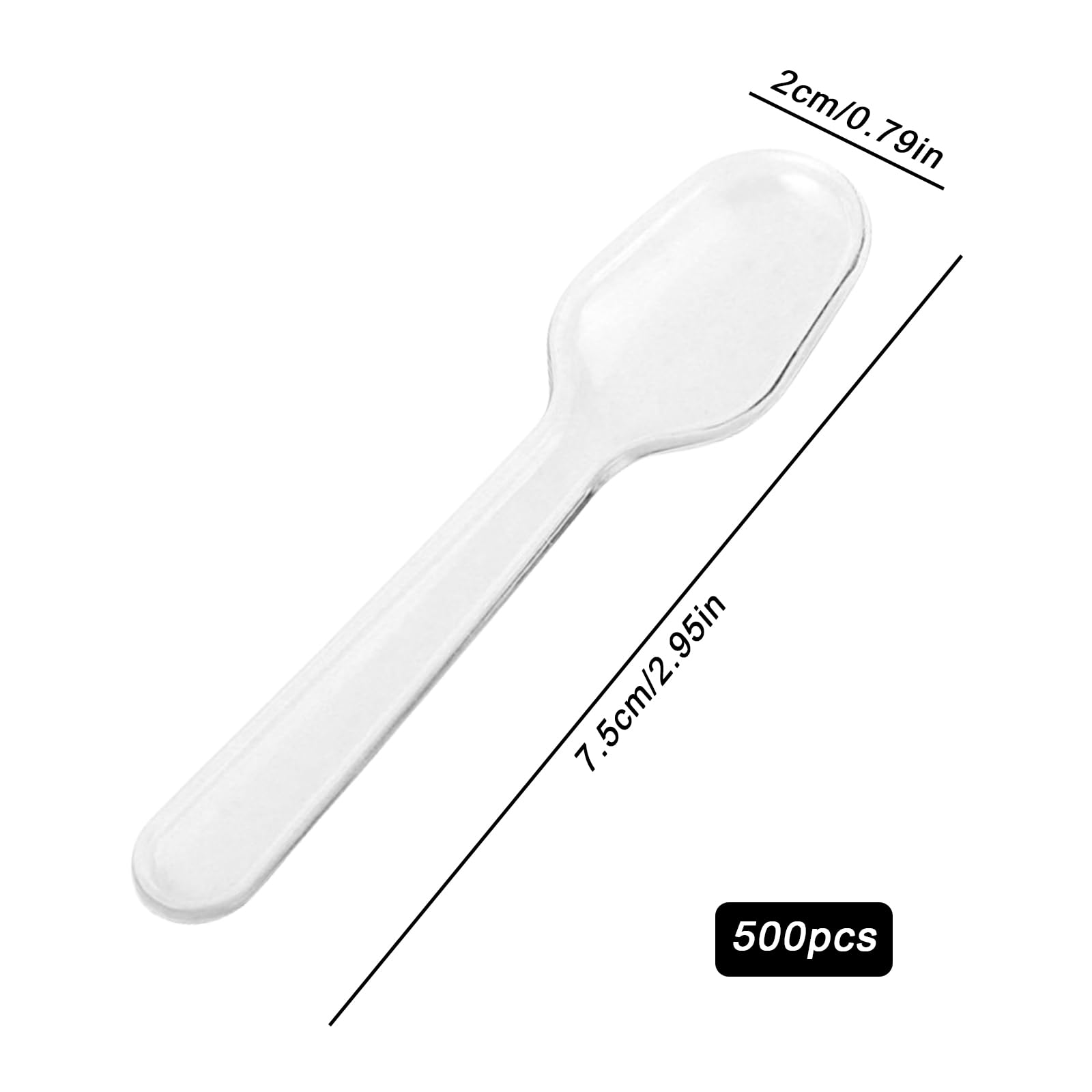 500 Cucchiai Bianchi Riciclabili - Lunghezza 16,5 Cm | Lavabili In Lavastoviglie | Per Gelaterie, Eventi, Ristorazione - Foto 4