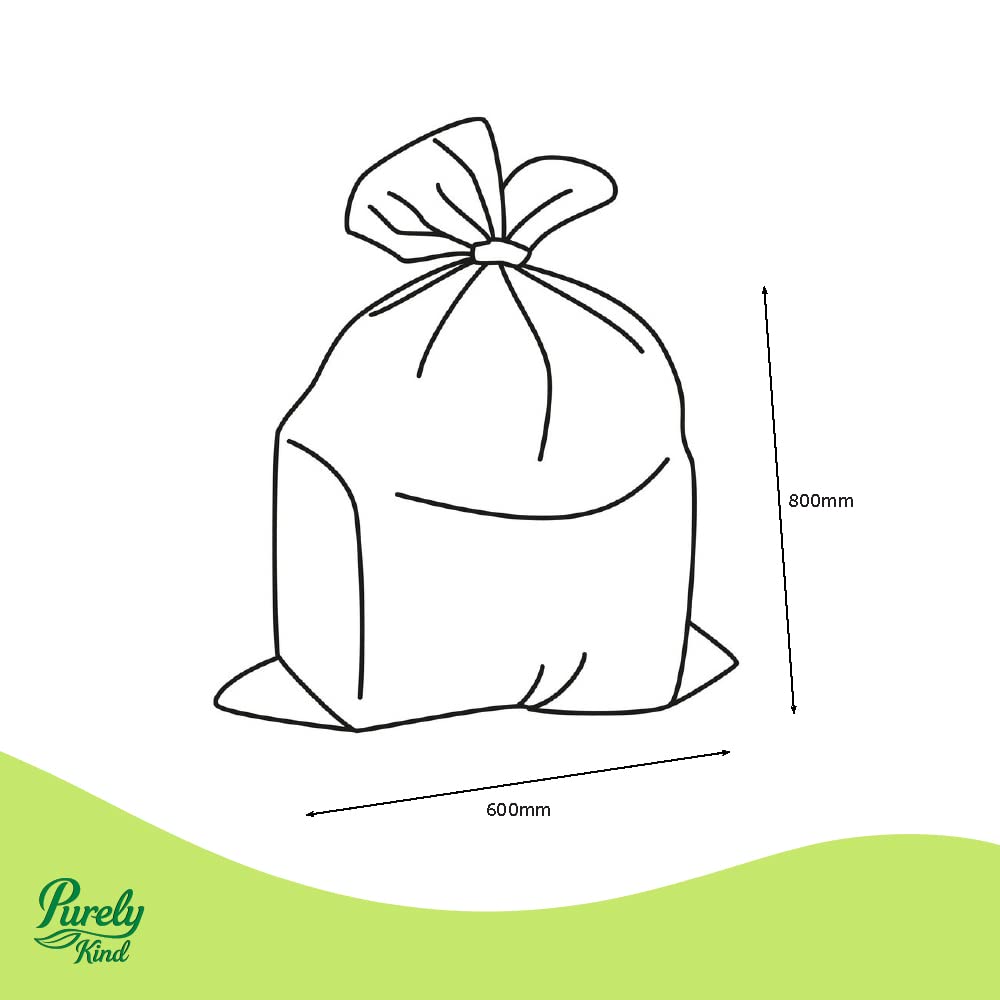 Blake and White Purely Kind - Bolsas negras resistentes, 50 L, caja de 180 unidades, 6 rollos de 30 unidades