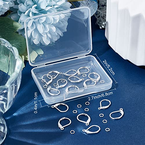 Beebeecraft 1 Box 20 Stück 925 Sterling Silber Plattierte Messing Ohrhaken Mit Hebelverschluss Französische Ohrhaken 16x10 mm Austauschbare Baumelnde Ohrring Mit 20 offenen Biegeringen