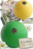 HELDSON® Premium Faszienball klein 2er Set [6cm & 8cm] - Faszien Ball hart - Faszienball für Füße - Massage Ball um Verspannungen in Nacken, Schulter zu lösen - Faszienkugel - Massageball Rücken