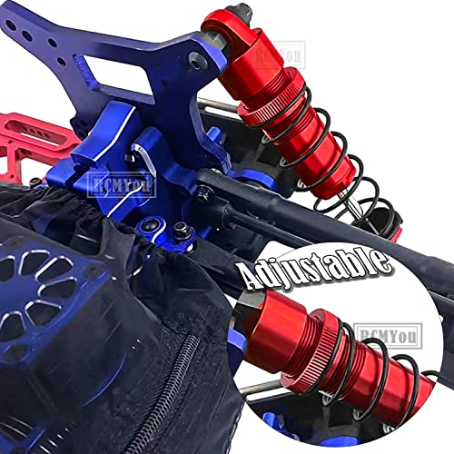 Rcmyou Rc Shocks Absorber Damper Upgrades Part For 1/8 Traxxas Sledge 4Wd #95076-4,4Pcs Alloy Front Rear Big Bore Full Metal Adjustable Rc Shock Absorber,Red #TOP5