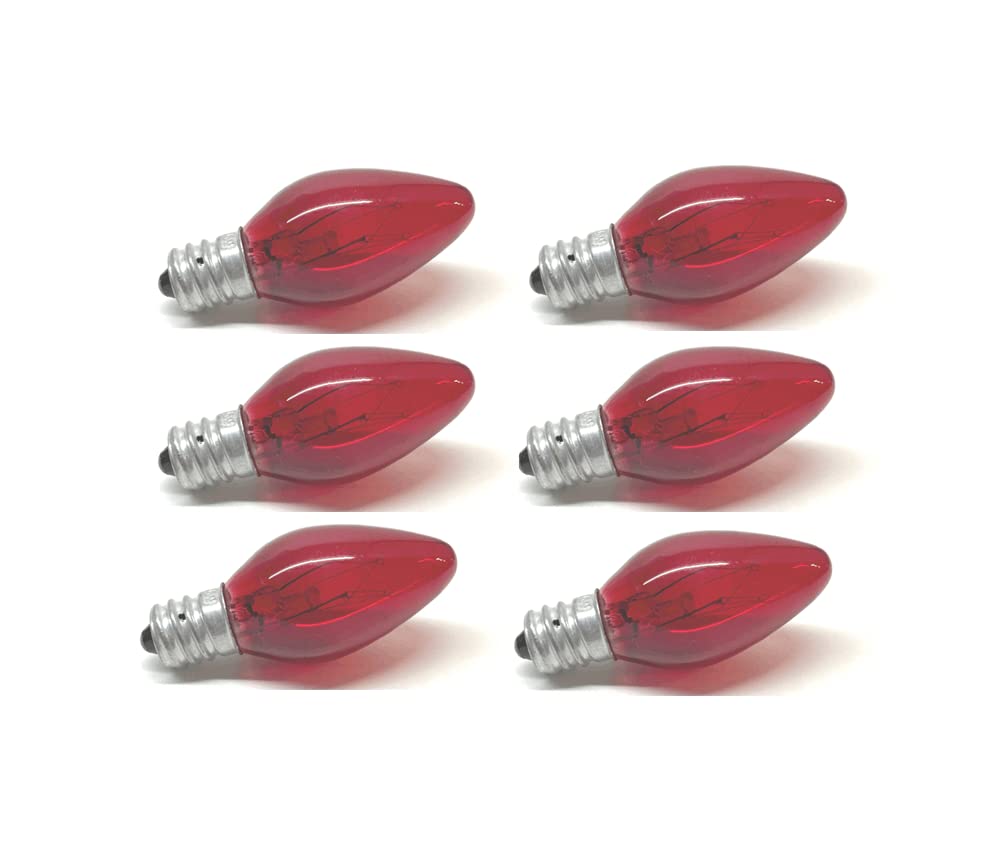 Red Color Night Light Bulb - 6PC