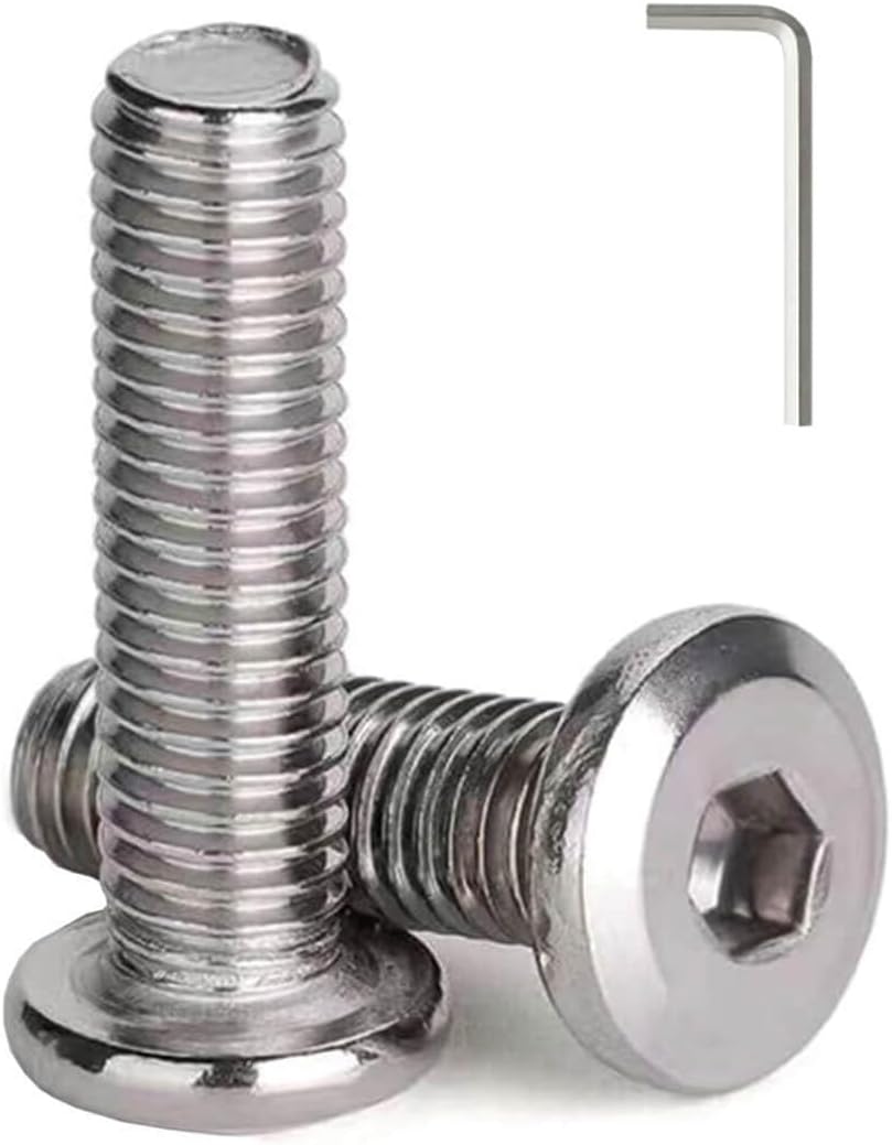 M6 x 25mm (20 Pack) Metric Flat Head Hex Socket Cap Screws Bolts, 304 Stainless Steel 18-8, Hex Drive, Bright Finish, Fully Machine Thread