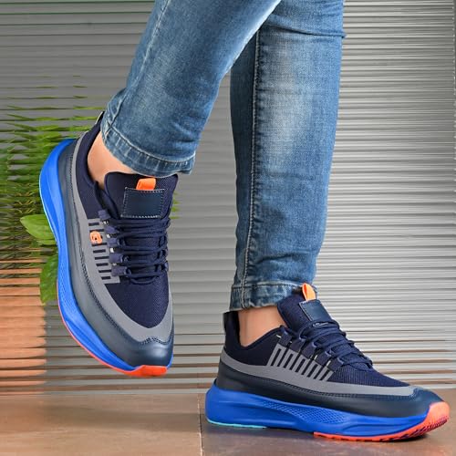 Image of Centrino Sporty Sneakers for Man | Shoes for Men Stylish | Casual Lightweight Lace-Up Canvas Walking Shoes | Cushioned Insole | Breathable Comfortable Anti-Skid | Mens Sports Shoes for Daily Outings (6830)