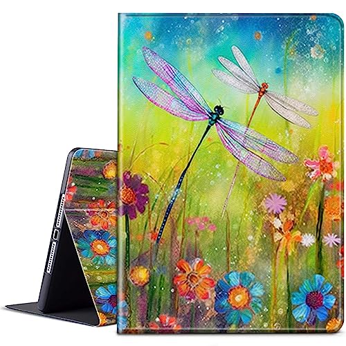 BPQOJB for Kindle Fire HD 8 Tablet Case 8th/7th/6th Generation 2018/2017/2016 Release with Adjustable Stand & Auto Wake/Sleep Feature Smart Protect Cover Case - Colorful Dragonfly
