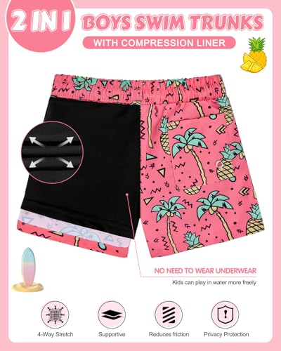 Century Star Boys Swim Trunks with Boxer Brief Liner Boys Swimwear Quick Dry Bathing Suit Toddler Swim Trunks2