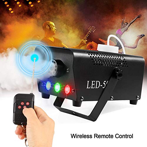 Sans fil Disco fumée colorée Mini LED à distance brumisateur éjecteurs Dj Party de Noël scène Fog Machine lumière Drop Shipping (Size : EU Plug)