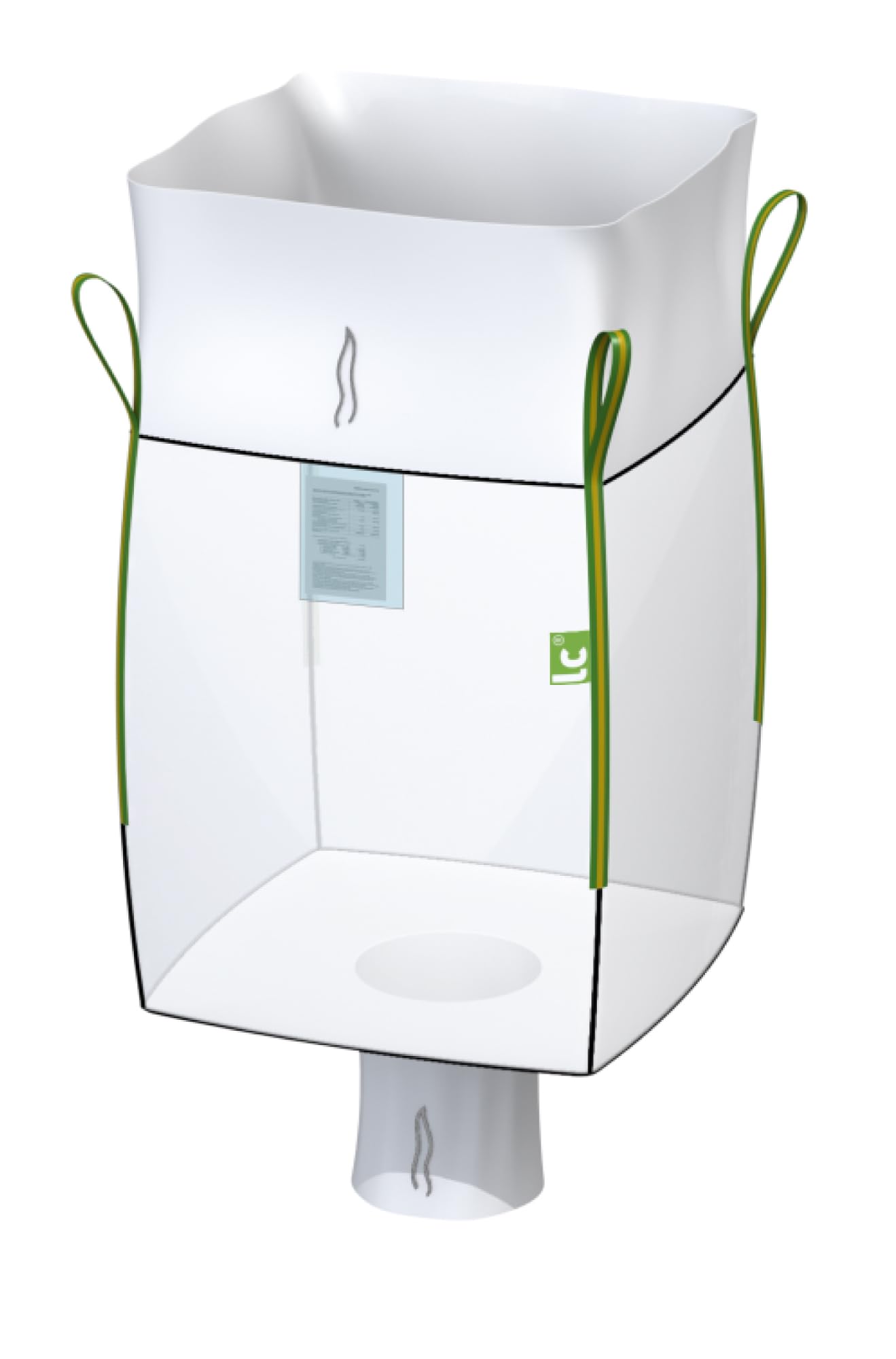 Set di 10 sacchi Big Bag, 500 L, con canalina di scarico