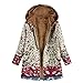 Produktbild TOPKEAL Jacke Warme Mantel Damen Herbst Winter Sweatshirt Blumendruck mit Kapuze Kapuzenjacke Hoodie Taschen Pullover Übergroße Outwear Coats Mode Tops (Grün, XXXXL)