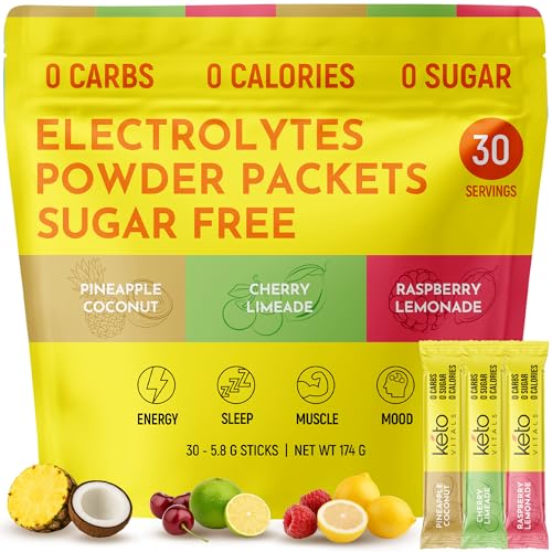 Keto Vitals Tropical Keto Electrolytes Powder No Sugar - Electrolytes with Potassium, Magnesium,